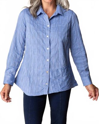 Habitat Santorini Stripe Selene Shirt Top In Bluebell