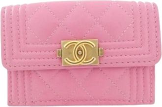 Chanel Pre-owned Portemonnee (drievoudig) - Dames - Vintage Accessoires - Roze - ONE Size - Leer - Vintage