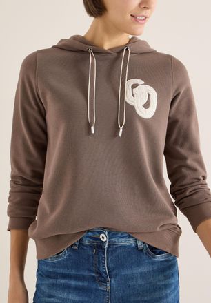 Cecil Hoodie CECIL, Damen, Gr. S (38), urban taupe, Sweatware, Obermaterial: 80% Baumwolle, 20% Polyester. Futter: 50% Baumwolle, 50% Polyester, bestickt, n