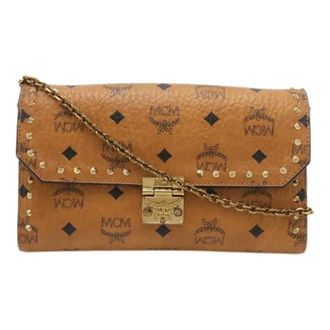 MCM Pre-owned Cross Body Bags, female, Brown, Size: ONE SIZE Pre-owned Visetos PVC Shoulder Bag