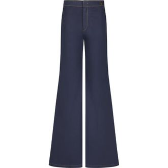 C&acirc;llas Milano Jane Cotton Stretch Flare Trouser in Blue at Nordstrom, Size 42 It