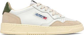 Autry Low-Top Leather and Suede Sneakers with Contrasting Heel Tab