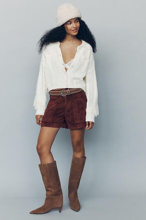 Central Park West Fringe Cable Knit Cardigan