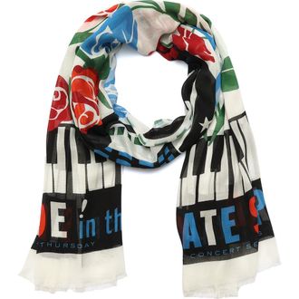 Kate Spade New York central park jazz night oblong scarf in White Multi at Nordstrom Rack