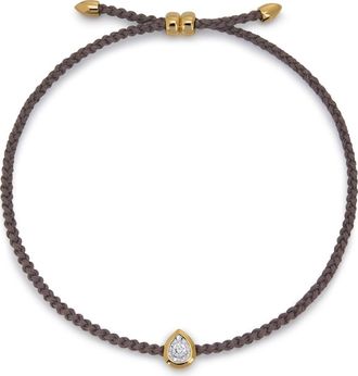Monica Vinader Pear Cut Lab Grown Diamond Cord Bracelet in Gold Vermeil at Nordstrom