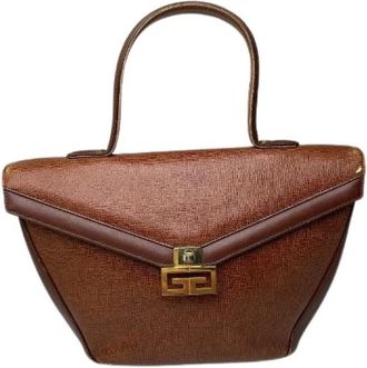 Givenchy Pre-owned Handbags, female, Brown, Size: ONE SIZE Pre-owned GV3 Logo Top Handle Bag