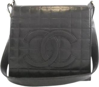Chanel Pre-owned Choco Bar Lambskin Shoulder Bag - Dames - Vintage Schoudertas - Zwart - ONE Size - Leer - Vintage