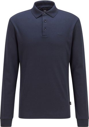 HUGO BOSS Mens 30 Long Sleeve Polo Shirt in Navy 404 - Size 6XL