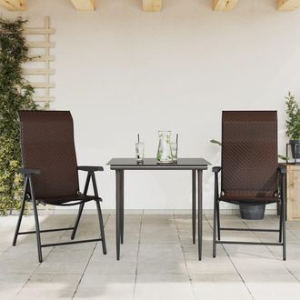 vidaXL Vidaxl - Sillas De Jard&iacute;n Plegables 2 Unidades Rat&aacute;n Sint&eacute;tico Marr&oacute;n