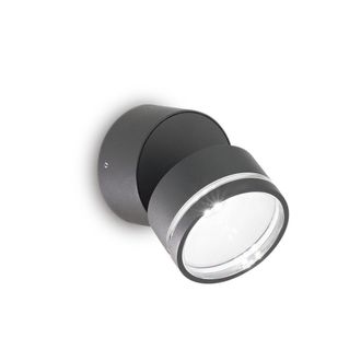 Netlighting Omega Round Single Spotlight Anthracite IP54 3000K in Black