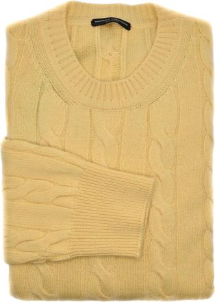 Manrico Cashmere Kabelgebreide trui - Geel