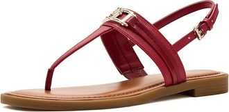 Tommy Hilfiger Cruman Womens Sandals Dark Red : 9.5 M, Faux Leather
