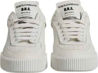 Dolce & Gabbana White Miami Leather Low Top Sneakers Womens Shoes (Pre-Owned)