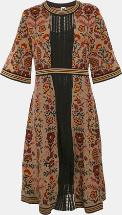 M Missoni Brown Floral Knit Midi Dress