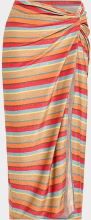 Ramy Brook Xana Glitter Stripe Coverup Skirt