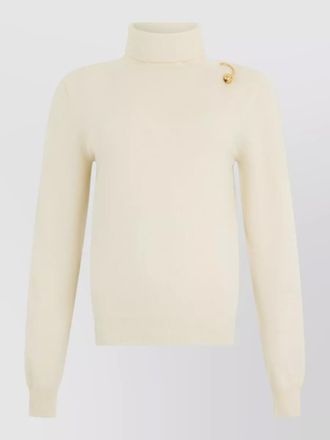 Alberta Ferretti cashmere silk virgin wool slim-fit high-neck sweater