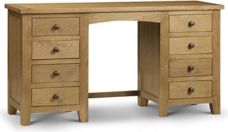 Julian Bowen Marlborough Dressing Table With Twin Pedestals 1.4m - Oak - Julian Bowen | TJ Hughes