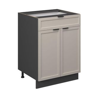 Vicco Mueble Bajo De Cocina Fame-line, Grisbeige, 60 Cm Con Caj&oacute;n, Sin Encimera, Vicco