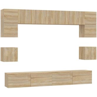 vidaXL Vidaxl - Set De Muebles Para Tv 8 Pzas Madera Contrachapada Roble Sonoma