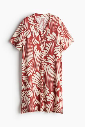 H&M Tunikakleid aus Viskose - Rot/Gemustert