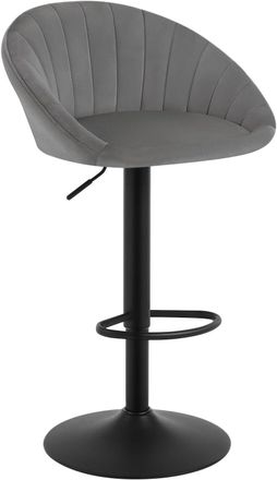 Woltu Juego De 1 Taburetes De Bar De Terciopelo, Sillas De Bar Giratorias Ajustables, Gris Oscuro - Woltu