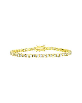 Genevive 14K Over Silver Cz Tennis Bracelet