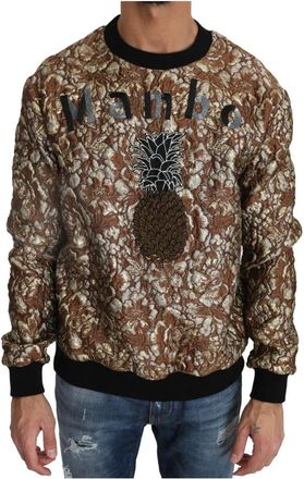Dolce & Gabbana Mambo Jacquard Ananas Pullover Trui - Heren - Ronde hals truien - Veelkleurig - XL - Polyester - Truien & Vesten