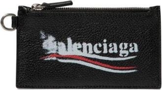 Balenciaga Logo Print Wallet - Dames - Portefeuilles - Zwart - ONE Size - Leer - Accessoires
