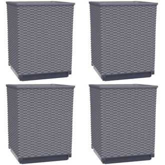 vidaXL Jardineras 4 Uds Polipropileno Azul Gris 30x30x37 Cm Vidaxl