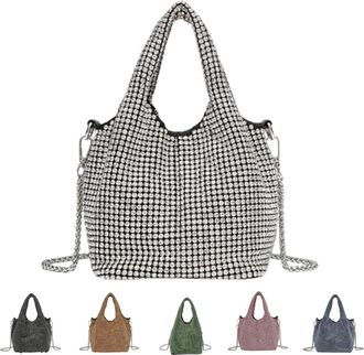 Generic Elegant Rhinestone Clutch Purse for Women,Sparkly Evening Bag with Chain for Wedding,Prom,Party,Gala (silver)