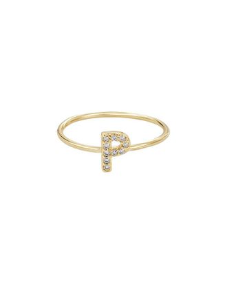 Adornia Adornia 14K Plated Cz Initial Ring