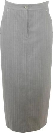 Moschino Gestreepte Grijze Midi Rok - Dames - Midirokken - Grijs - S - Rokken