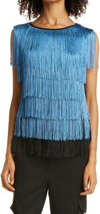 Haute Hippie Fringe Sleeveless Top in Black Ocean Multi at Nordstrom Rack, Size Medium