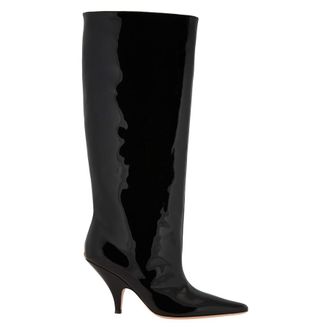Bally Katy Patent Leather Long Boots, Brand Size 39 ( US Size 8.5 )