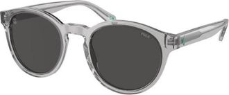 Polo Ralph Lauren Ph 4192 Ronde Zonnebril - Heren - Zonnebrillen - Grijs - 51 MM - Accessoires