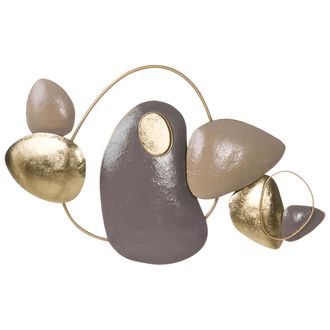 Beliani Beliani - Decoraci&oacute;n De Pared De Metal Moderno Contempor&aacute;neo Metal 74 X 46 Cm Dorado Clane