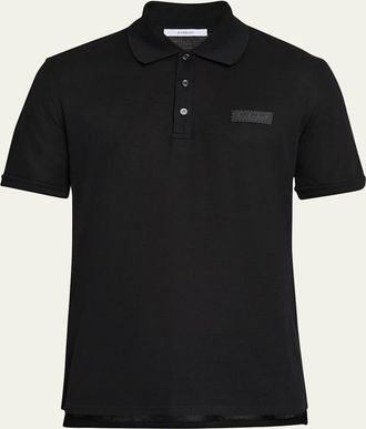 Givenchy Mens Grosgrain Label Pique Polo Shirt