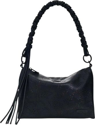 Desigual Shoulder Bags, female, Black, Size: ONE SIZE Handbag with Zip and Shoulder Strap