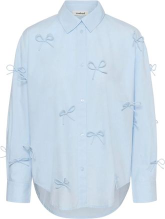 Soaked In Luxury SLJoa Bow Shirt LS - - Blouses & Shirts - Donna - Blu - M