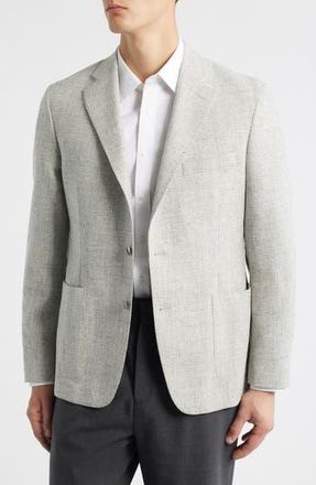 Vince Icon Relaxed Fit Light Grey Glen Check Alpaca Blend Sport Coat in Cream/Grey at Nordstrom Rack, Size 38 Regular
