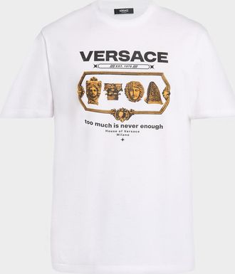 Versace Mens Too Much Is Never Enough Medusa Cotton T-Shirt