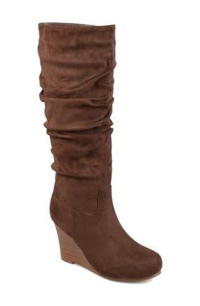 Journee Collection Haze Wedge Boot in Brown at Nordstrom Rack, Size 9