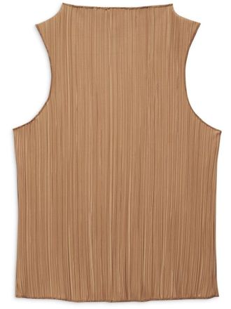 Anine Bing pliss&eacute;-effect top - Brown