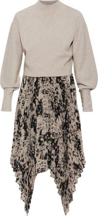 AllSaints Two-Piece Dress Connie - Dames - Casual kleedjes - Beige - S - Polyester - Kleedjes