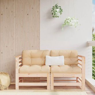 vidaXL Vidaxl - Sof&aacute;s Esquineros Con Cojines 2 Uds Madera Maciza De Pino