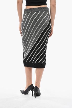 Stella McCartney FRANK STELLA Gonna a Tubino in Maglia con Righe a Contrasto Stella McCartney