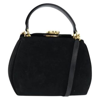 Ferragamo Pre-owned Handtas - Dames - Vintage Handtas - Zwart - ONE Size - Su&egrave;de - Vintage