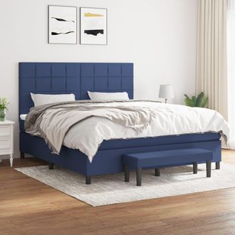 vidaXL Vidaxl - Cama Box Spring Con Colch&oacute;n Tela Azul 180x200 Cm