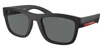 Prada PS01ZSF Asian Fit Polarized DG002G Mens Sunglasses Black Size 56