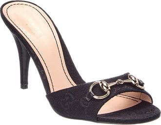 Gucci Horsebit Gg Supreme Canvas & Leather Sandal